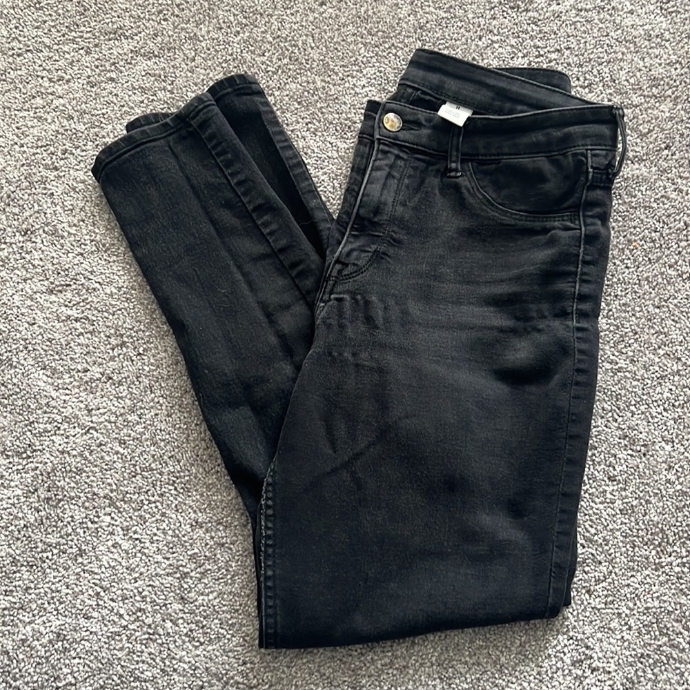 HM black denim skinny jeans 29